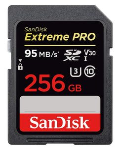 SanDisk 256GB Extreme Pro SDXC SD Card Memory - Read:95mb/s-Write:90mb/s - Paramount Camera & Repair