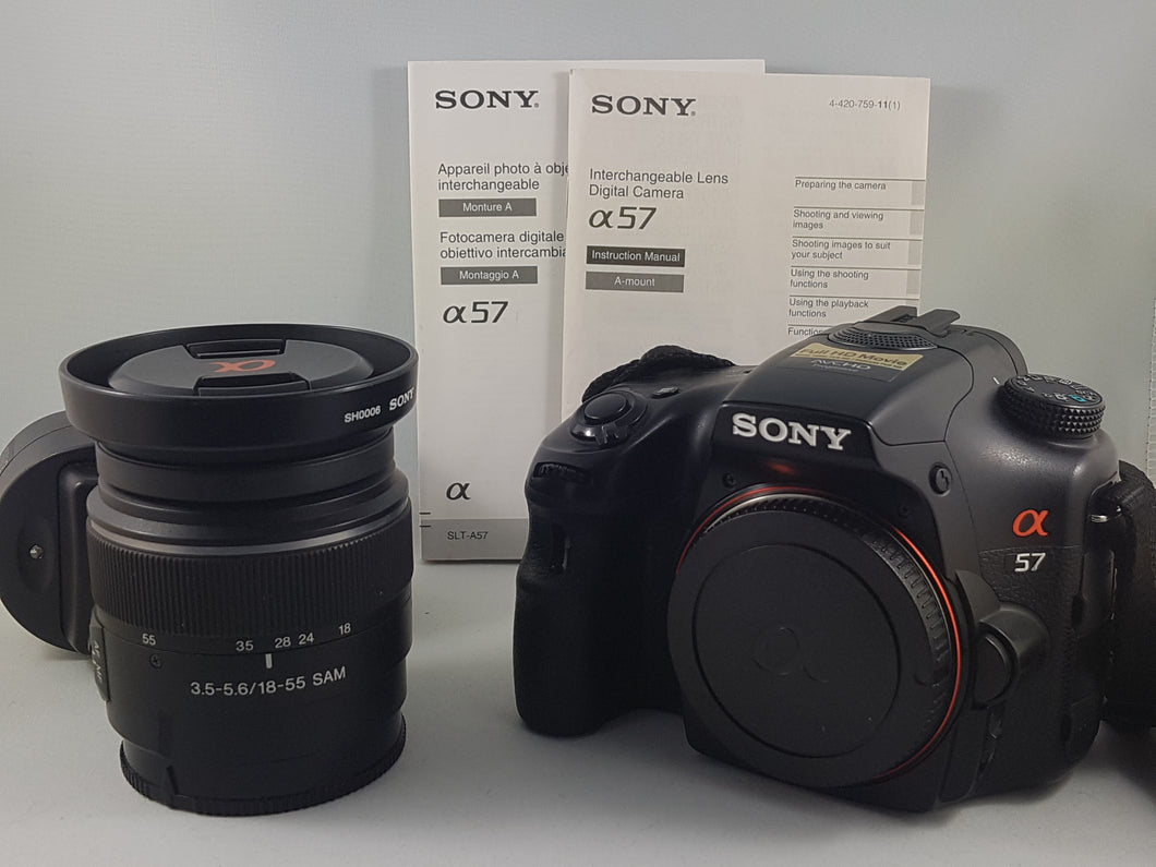 Sony Alpha A57 16.1MP Exmor APS DSLR w/18-55mm Zoom Lens- Used Condition 8/10 - Paramount Camera & Repair