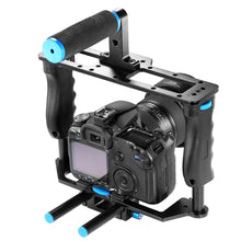 Load image into Gallery viewer, DSLR Video Cage frame - 15mm Rails, Rod Mount, Cage, Side Grips, Top handle - Paramount Camera &amp; Repair