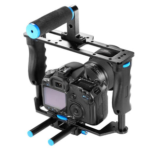 DSLR Video Cage frame - 15mm Rails, Rod Mount, Cage, Side Grips, Top handle - Paramount Camera & Repair