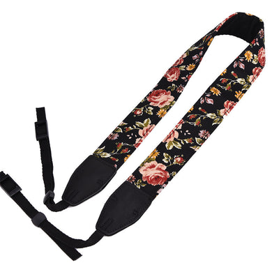 Fashion Camera Strap - Dark Floral Pattern - Paramount Camera & Repair