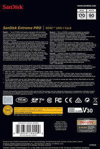 SanDisk 64GB Extreme PRO SDXC SD Card Memory - Read:170mp/s-Write:90mb/s - Paramount Camera & Repair