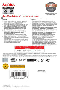SanDisk Extreme 128GB SDXC UHS-I SD Card Memory Read:150mb/s-Write:90mb/s - Paramount Camera & Repair
