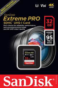 SanDisk Extreme Pro 32GB SDHC UHS-I SD Card Memory - Read:95mb/s-Write:90mb/s - Paramount Camera & Repair