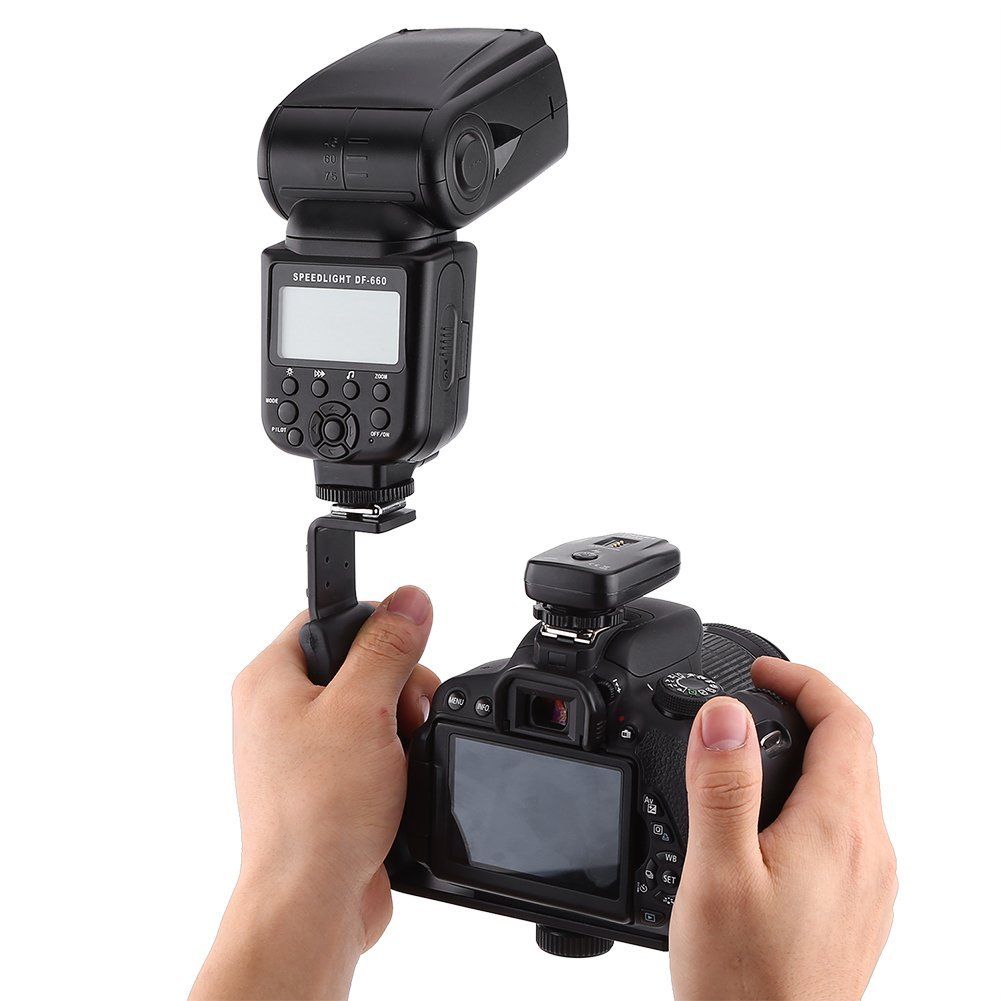 Heavy Duty L Bracket Video/Flash Mount w/padded rubber grip - Dual Fla ...