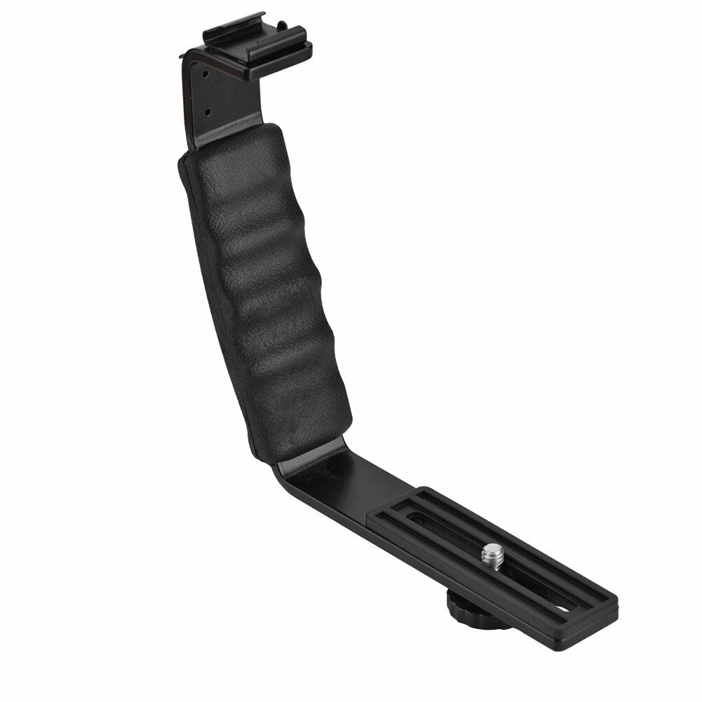 Heavy Duty L Bracket Video/Flash Mount w/padded rubber grip - Dual Fla ...
