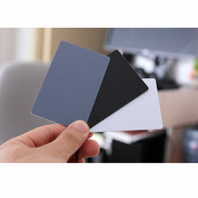 Load image into Gallery viewer, White Balance Cards, White, neutral Grey, Black w/Lanyard - Paramount Camera &amp; Repair