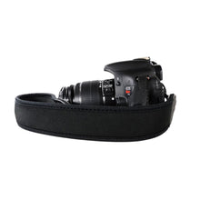 Load image into Gallery viewer, Neoprene Camera Strap - Black w/antislip rubber - Paramount Camera &amp; Repair