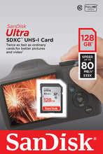 Load image into Gallery viewer, Sandisk 128GB Ultra UHS-I Class 10 SDXC Memory SD Card - Read:80mb/s-Write:30mb/s - Paramount Camera &amp; Repair