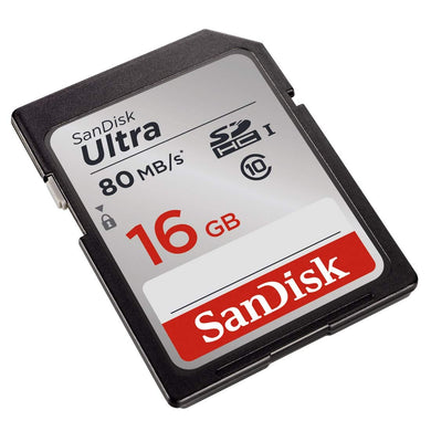 Sandisk 16GB Ultra UHS-I Class 10 SDXC Memory SD Card - Read:80mb/s-Write:30mb/s - Paramount Camera & Repair