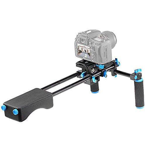 Camera Rig Roll On Rails DSLR Video Rig Kit- 15mm Rails, Mounts, Shoulder Support, Front grips ...